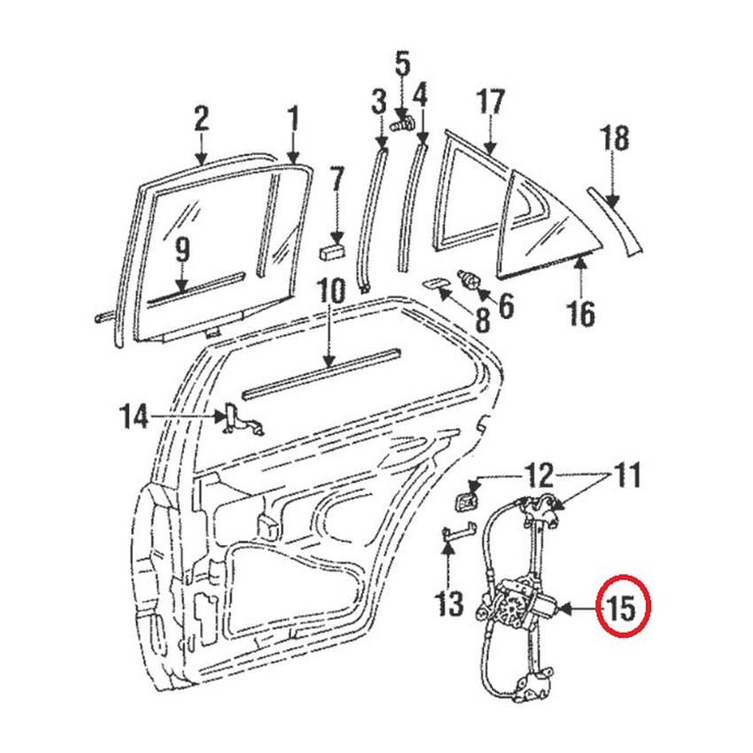 Mercedes Window Motor - Rear Passenger Side 0048201642